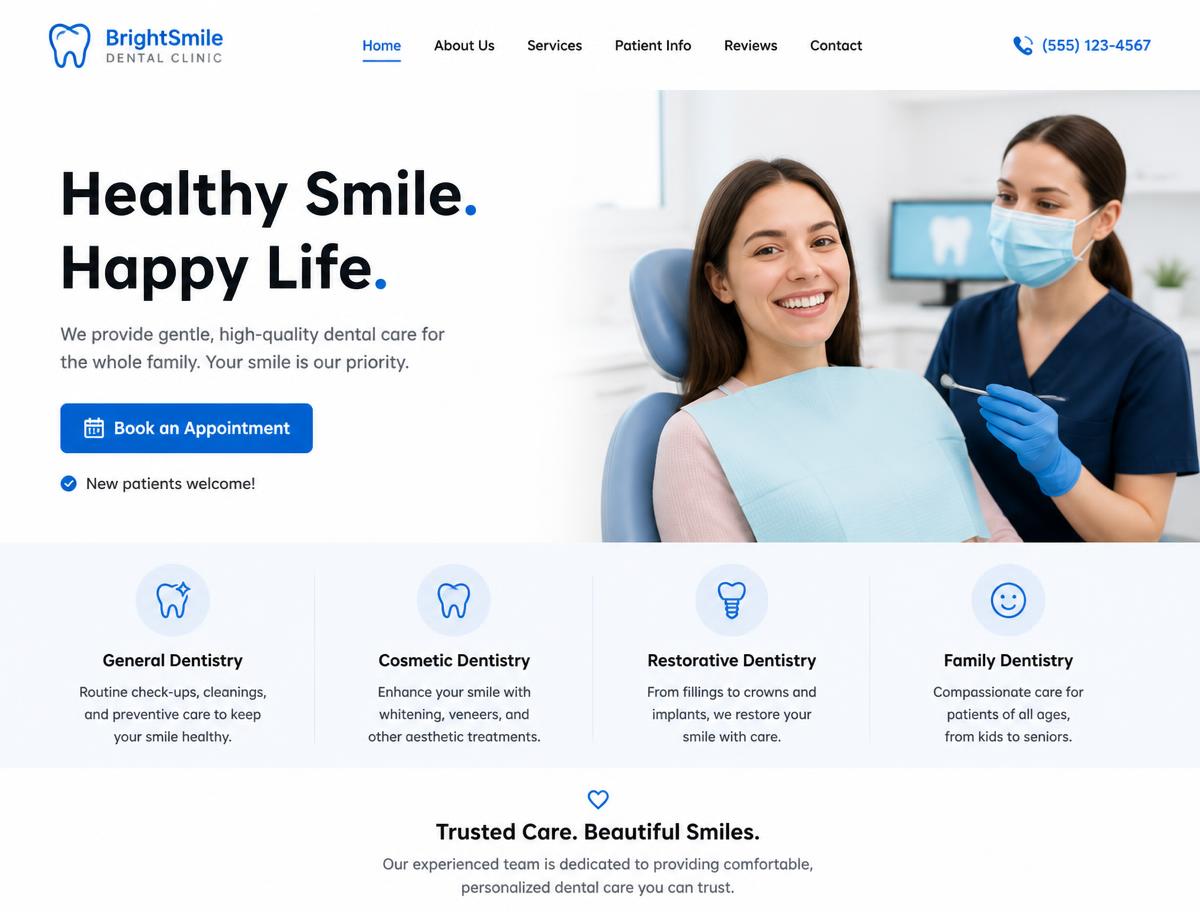Dental clinic website design by SaviroAI